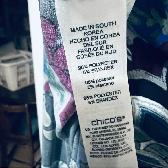 NWOT Chico’s Sleeveless Paisley Print Shift Dress Blue Green Stretch Size 3 - Picture 6 of 15